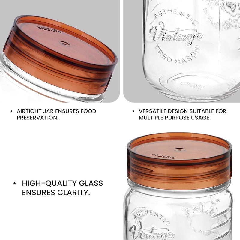 TREO By Milton Vintage Glass Jar with Airtight Lid Glassy Kitchen Storage Container, BPA Free, Transparent Storage Organizer, Multipurpose Dabba for Food, Spice, Cereals, Cookies, Dry Food, 750ml - Image 5