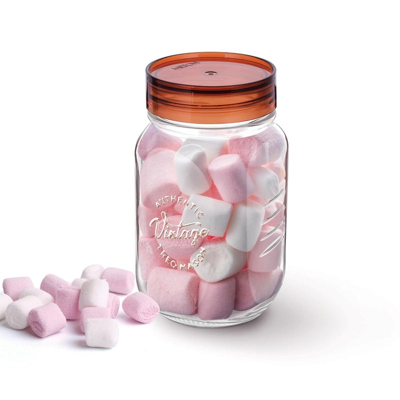 TREO By Milton Vintage Glass Jar with Airtight Lid Glassy Kitchen Storage Container, BPA Free, Transparent Storage Organizer, Multipurpose Dabba for Food, Spice, Cereals, Cookies, Dry Food, 750ml - Image 1