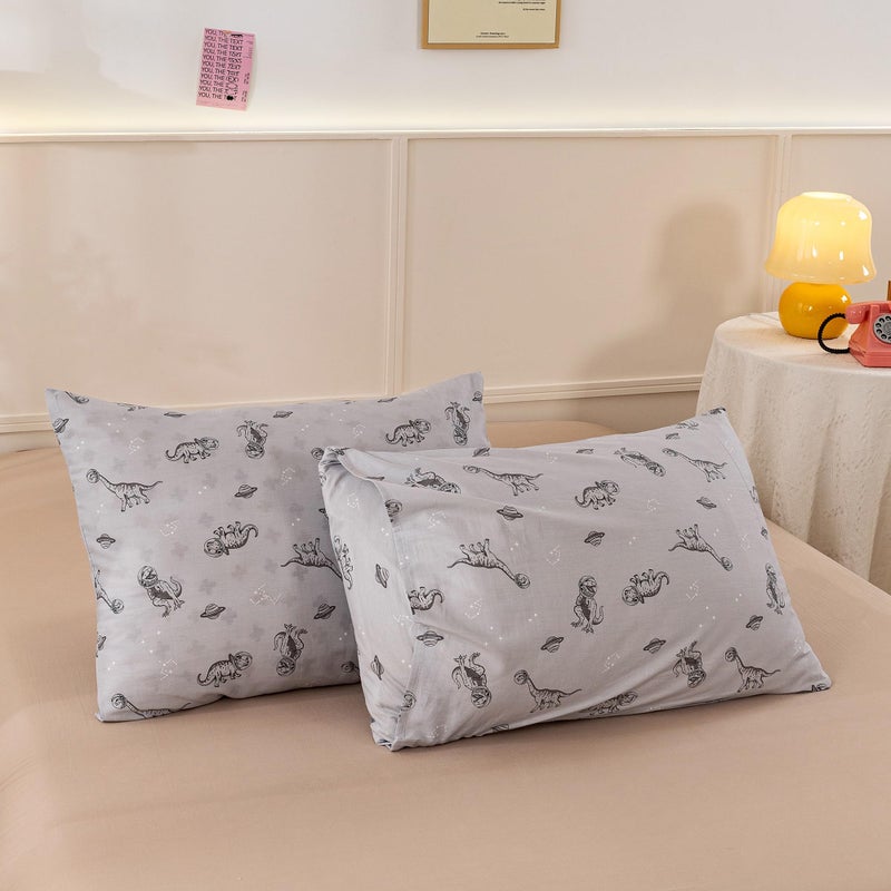 ECOCOTT ECOCOTT 2 Pack Pillowcase King Size  Dinosaurs Space Pattern Pillow Cases Set  100% Cotton Pillow Covers with Envelope Closure (King  20""x36"")  - Image 2