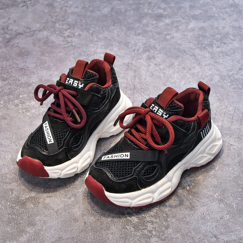 Girls Sneaker 2025 Spring New Boys' Mesh Shoes Big Kids Running Shoes Soft Sole Non-Slip Casual Shoes - Image 1