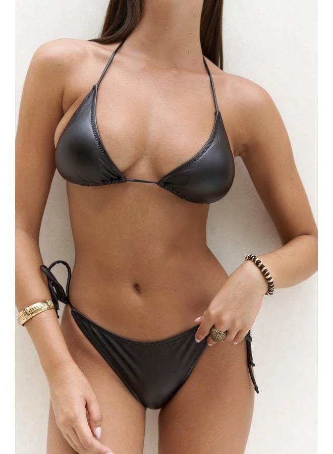 Bohemai  Mutia Laced Shiny Black Bikini Bottom. for Women | Best Price UAE