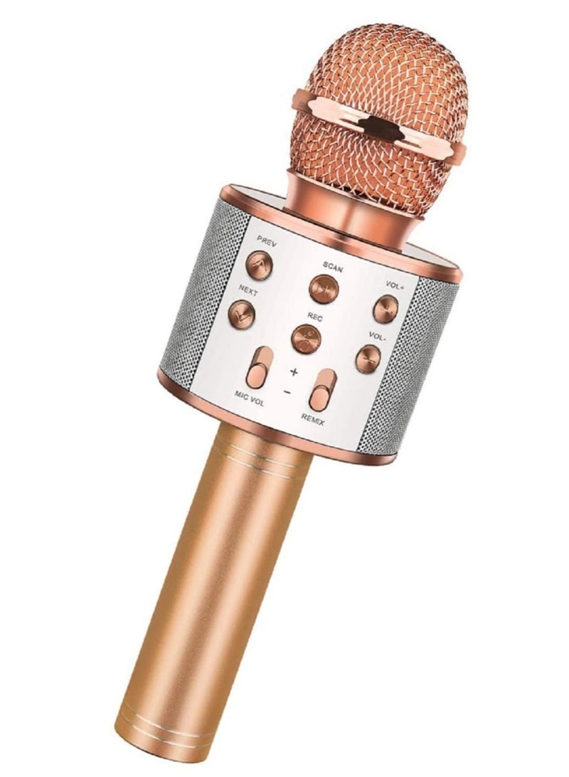 Wireless Bluetooth Karaoke MicrophoneRechargeable Kids Microphone Karaoke MachineProfessional Handheld Karaoke Mic Speaker Home KTV Kids Birthday Party - Best Gifts for Kids Adults (Gold) - Image 1