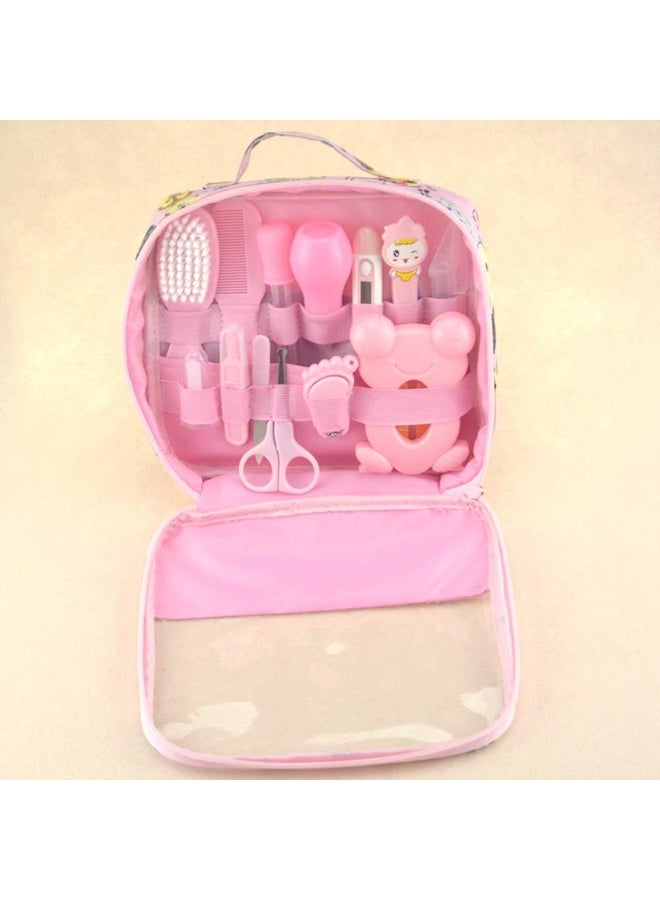 Sybil's Baby Care Kit 13pcs/Set Newborn Grooming Set Essential Healthcare Accessories for Travelling Home Use with Carry Bag (Pink) - Image 5