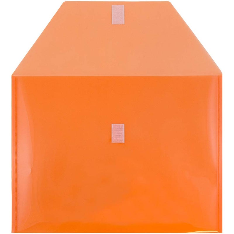 JAM PAPER Plastic Envelopes with Hook & Loop Closure - Letter Booklet - 9 3/4 x 13 - Orange - 12/Pack - Image 2