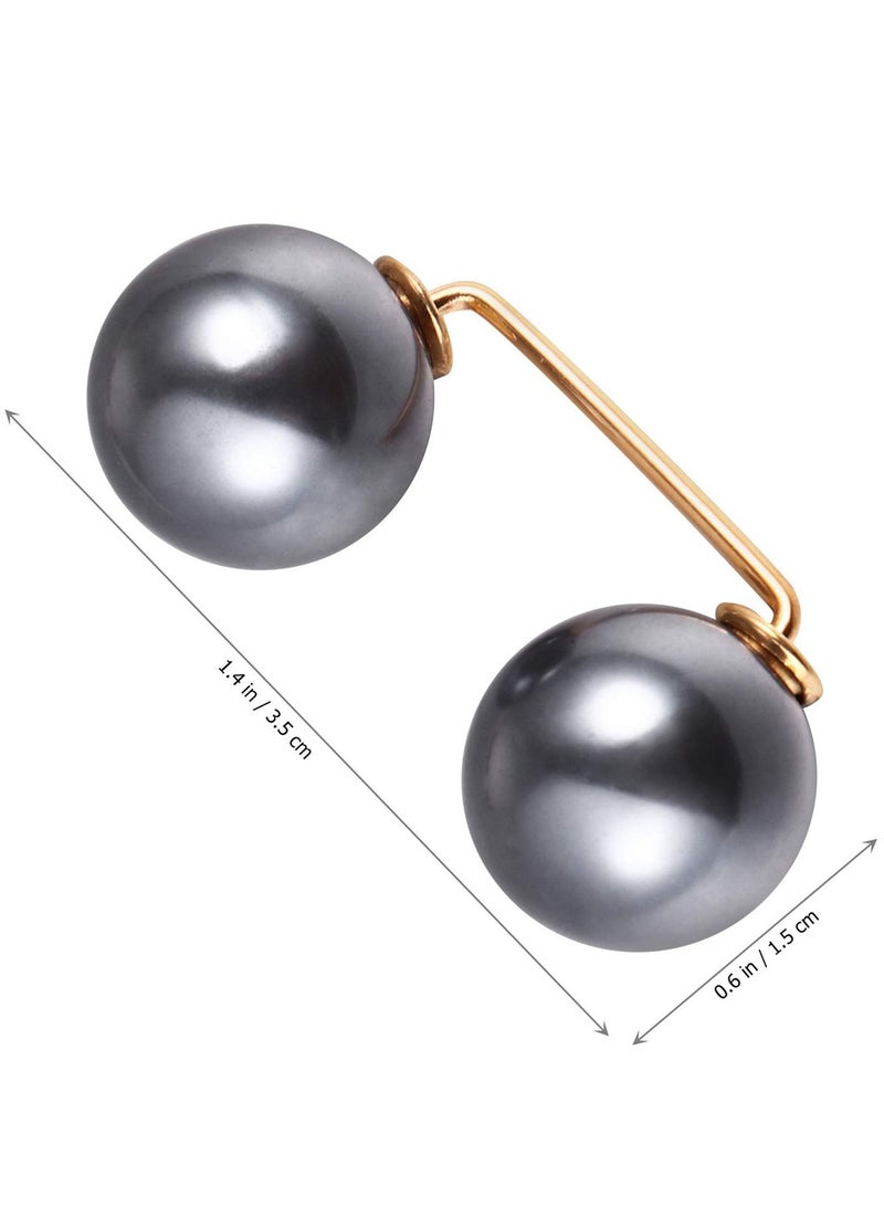 Zikra Faux Pearl Brooch Pins, Safety Pin Wedding Decoration Shawl Collar Shirt Pin Buttons Sweater Brooches Anti-Exposure Neckline Safety Pins Wedding Party Decorations 6pcs - Image 4