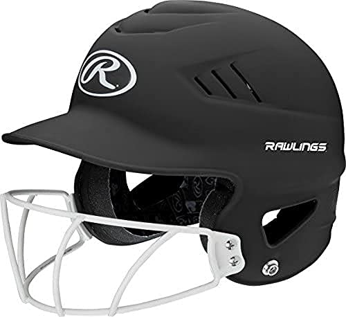 Rawlings | COOLFLO HIGHLIGHTER Batting Helmet | Face Guard Included | One Size Fits Most 6 1/2"-7 1/2" | Matte Black - Image 1