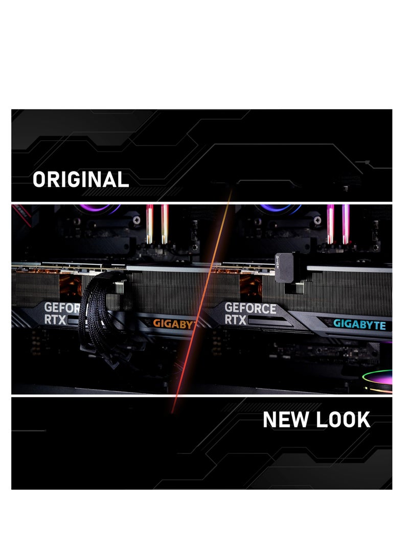 SOLARAE PCIe 5.0 Adapter - 600W 12+4pin, 16pin 12VHPWR GPU Power Connector, 180 Degree Right Angle - Compatible with RTX 3090Ti, 4070Ti, 4080, 4090 Graphics Cards - RVS Type, Black, 1 Pack - Image 3