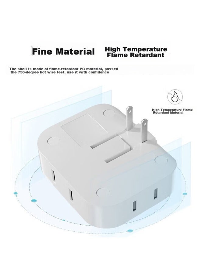 Delipow Socket Adapter, One-to Ultra-thin 270-degree Rotating Wall-mounted Foldable Gap Flat Two-g Plug Travel Power Socket - Image 5