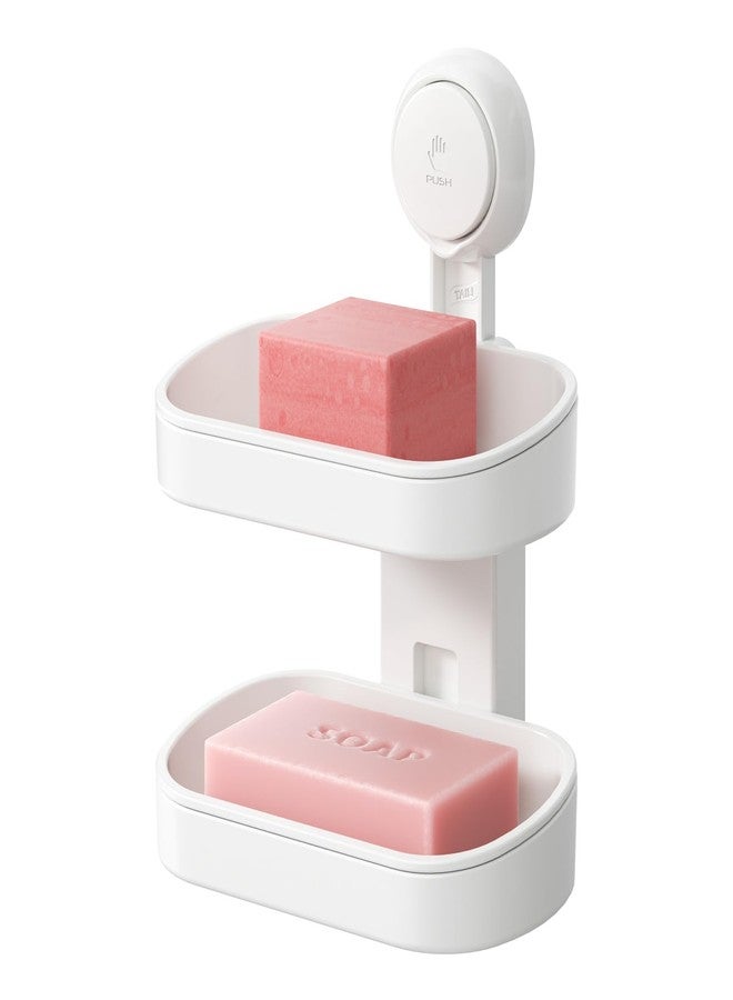 TAILI Double Layer Soap Dish Suction Cup Soap Holder, Strong Sponge Holder for Shower, Bathroom, Tub and Kitchen Sink, Drill-Free, Removable - Image 1