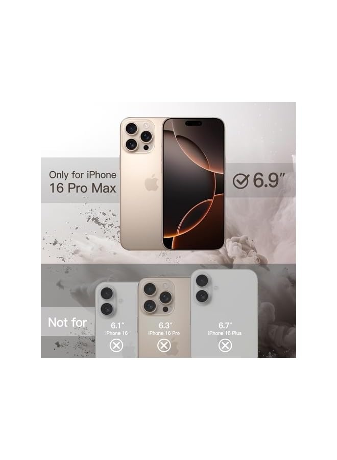جي تيك حافظة لهاتف iPhone 16 Pro Max مقاس 6.9 بوصة، غطاء ممتص للصدمات للهاتف، إطار من مادة TPU بلون سادة غير لامع، ظهر شفاف مضاد للخدش (تيتانيوم صحراوي) - Image 2
