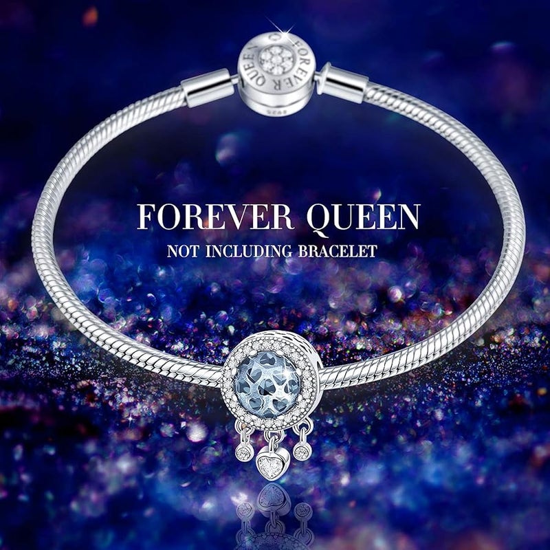 Forever Queen Dream Catcher Charm fit Charms Bracelet 925 Sterling Silver Feathers Tassel Bead Charm with Colorful Stones Pendant for European Necklace Jewelry, Sterling Silver - Image 4