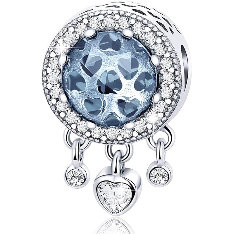 Forever Queen Dream Catcher Charm fit Charms Bracelet 925 Sterling Silver Feathers Tassel Bead Charm with Colorful Stones Pendant for European Necklace Jewelry, Sterling Silver - Image 1