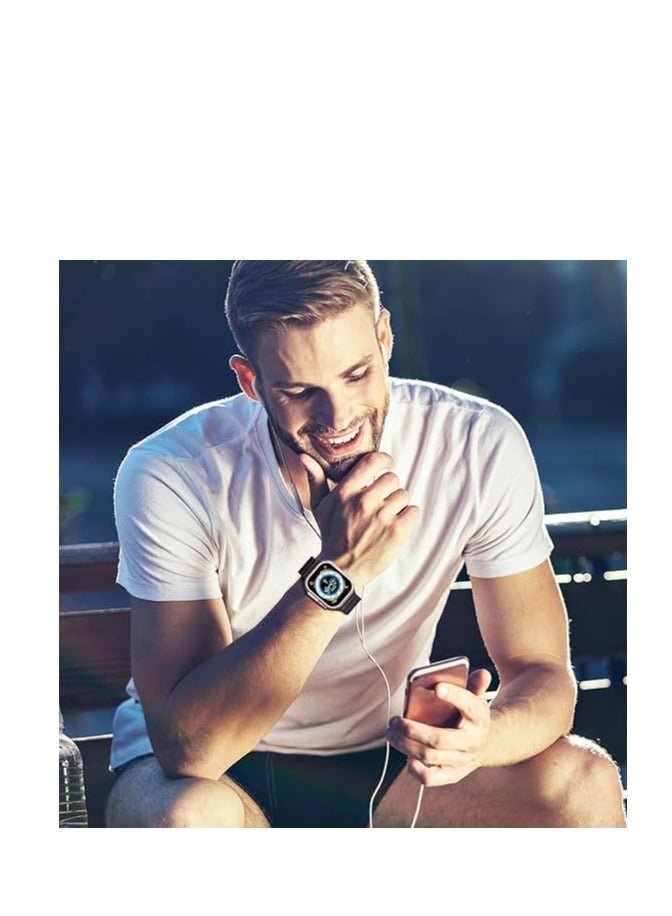 New T900 Ultra Smart Watch, Elegant Design 2.09", Infinite Display, NFC, Fitness Tracker, Heart Rate, Oxygen Monitor, Calls, Wireless Charging, Works With IOS and android for men, women