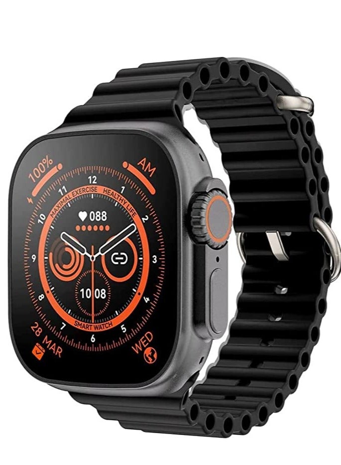 New T900 Ultra Smart Watch, Elegant Design 2.09", Infinite Display, NFC, Fitness Tracker, Heart Rate, Oxygen Monitor, Calls, Wireless Charging, Works With IOS and android for men, women