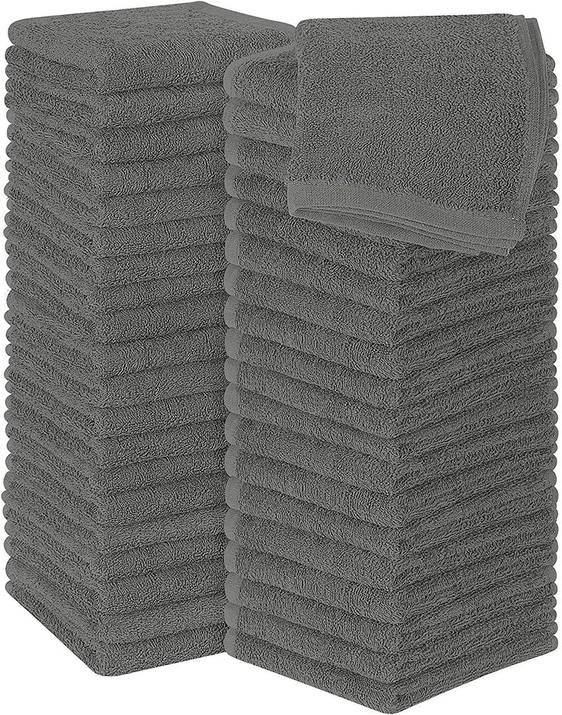 Simpli-Magic Towels, 12â€x12â€ Washcloths, Gray 24 Count - Image 1