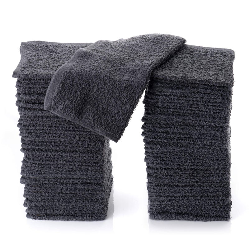 Simpli-Magic Towels, 12â€x12â€ Washcloths, Gray 24 Count - Image 2