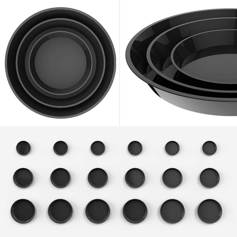 UPMCT 6 Pack Plant Saucer, 4 6 8 10 12 Inch Durable Plant Tray Flower Pot Saucer Round Pallets for Indoors and Outdoor, Plant Container Accessories (8 Inch, Black) - Image 5