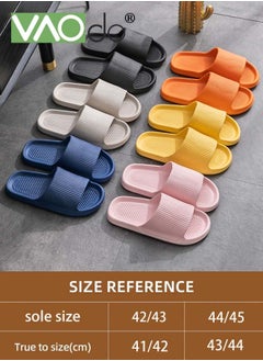 VAOdo Pillow Slippers for Men Non Slip Quick Drying Shower Slides Bathroom Sandals Thick Sole Blue  - Image 3