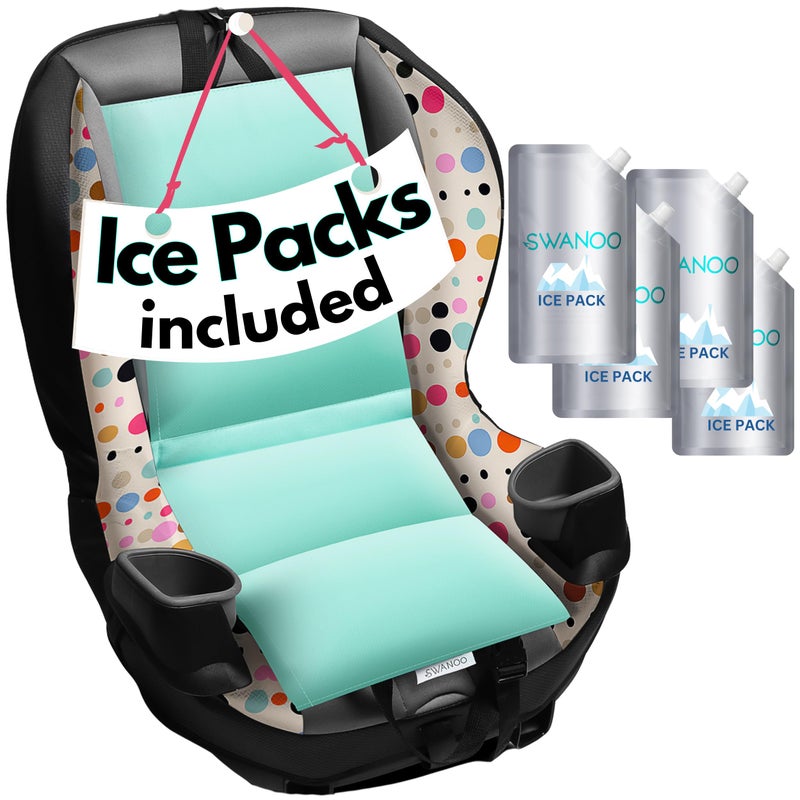 Swanoo Car Seat Cooling Pad, Stroller Cooling Pad with Ice Pack for Babies Toddler and Kids, Sun and Heat Cover Protector for Summer Carseat Cooler Linerâ€¦ - Image 1