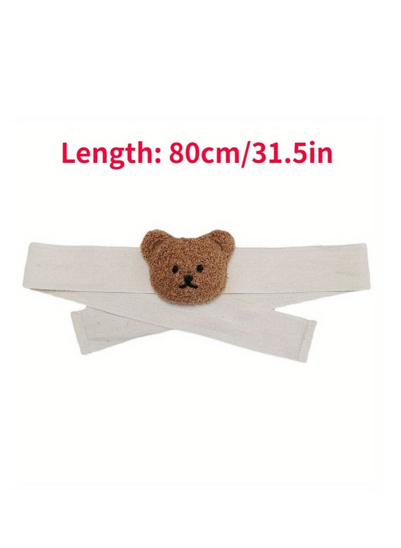 1-Pack Cute Curtain Tiebacks Cartoon Bears Embroidered Animal Shape Bedroom Accessories (Brown)  - Image 2