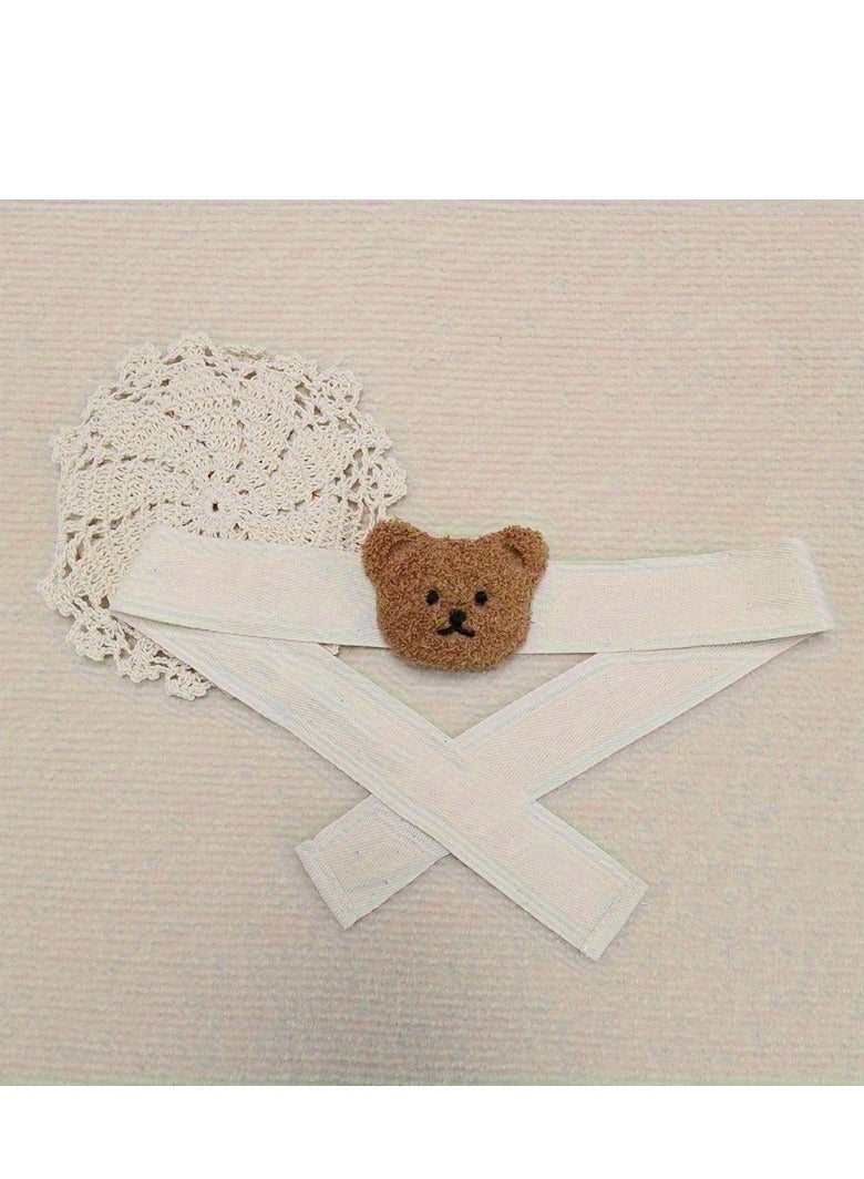 1-Pack Cute Curtain Tiebacks Cartoon Bears Embroidered Animal Shape Bedroom Accessories (Brown)  - Image 3