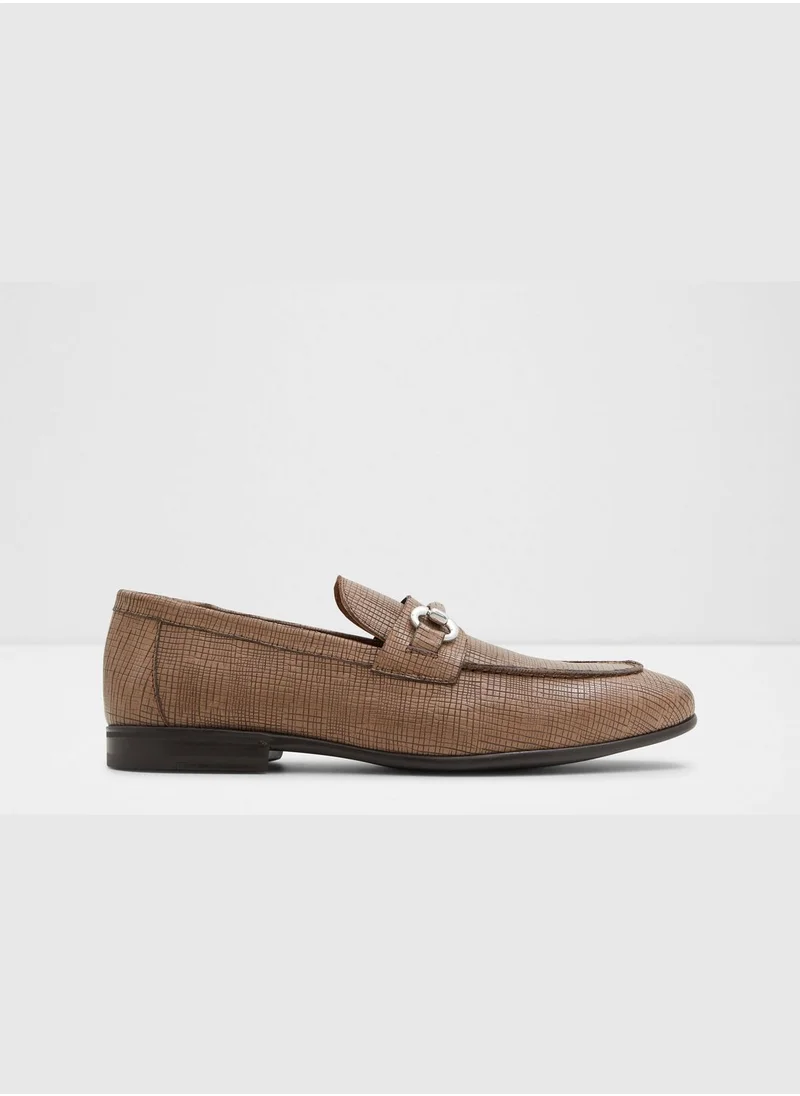 الدو Metal Accent Textured Leather Slip-On Shoes