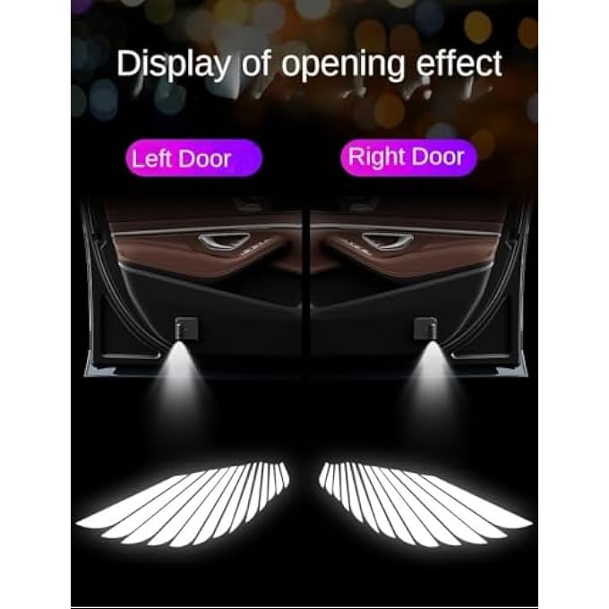 YelaJoy Wireless Angel Wings Car Door Light Projector Led Welcome Ghost Shadow Light With Infrared Sensor No Drill Installation Battery Powered For Cars - Image 4