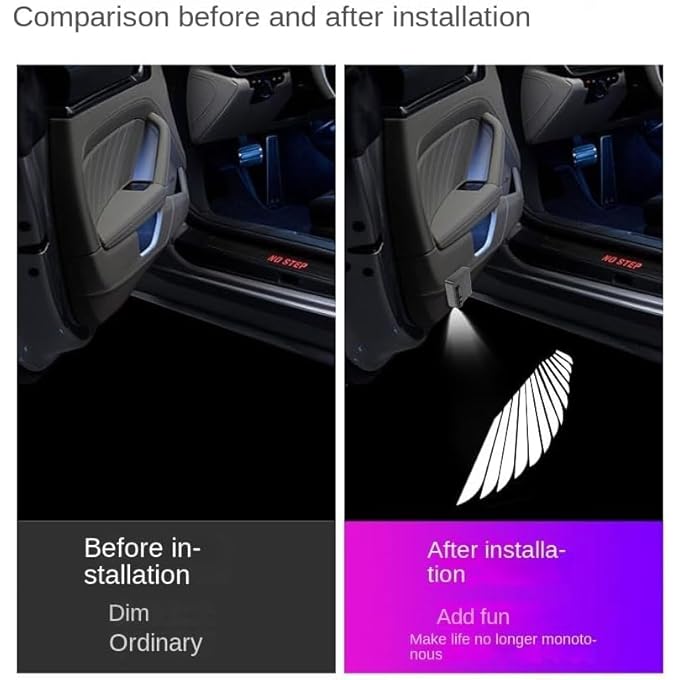 YelaJoy Wireless Angel Wings Car Door Light Projector Led Welcome Ghost Shadow Light With Infrared Sensor No Drill Installation Battery Powered For Cars - Image 3
