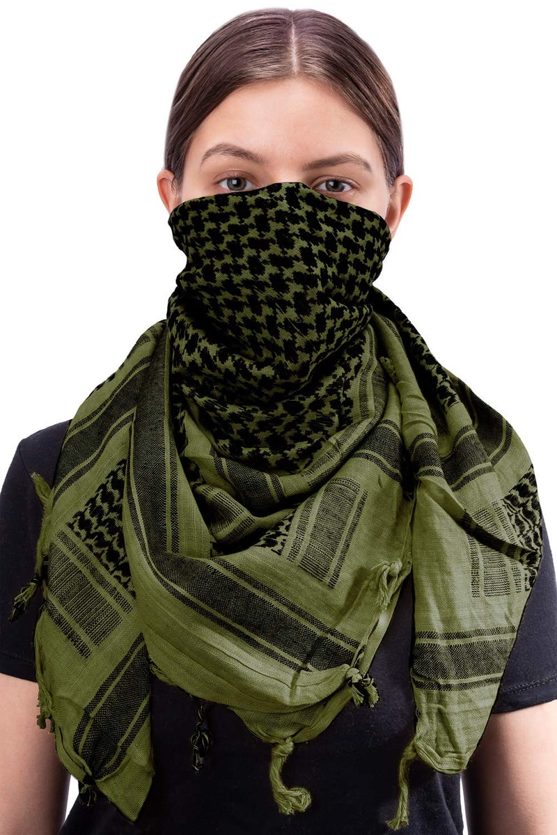 Mato & Hash Military Shemagh Tactical 100% Cotton Scarf Head Wrap - Olive Drab CA2100-3 - Image 2