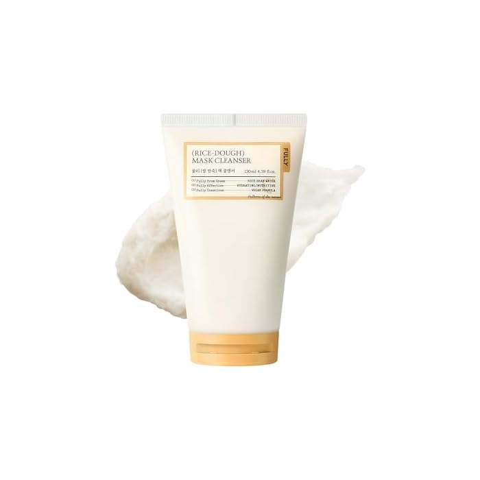 FULLY Rice-Dough Mask Cleanser, Hydrating Mask, Nourishing, Low-pH Formula, Clear Pores, Face Wash, Dry & Sensitive Skin, Vegan Korean Skincare 4.39 fl.oz