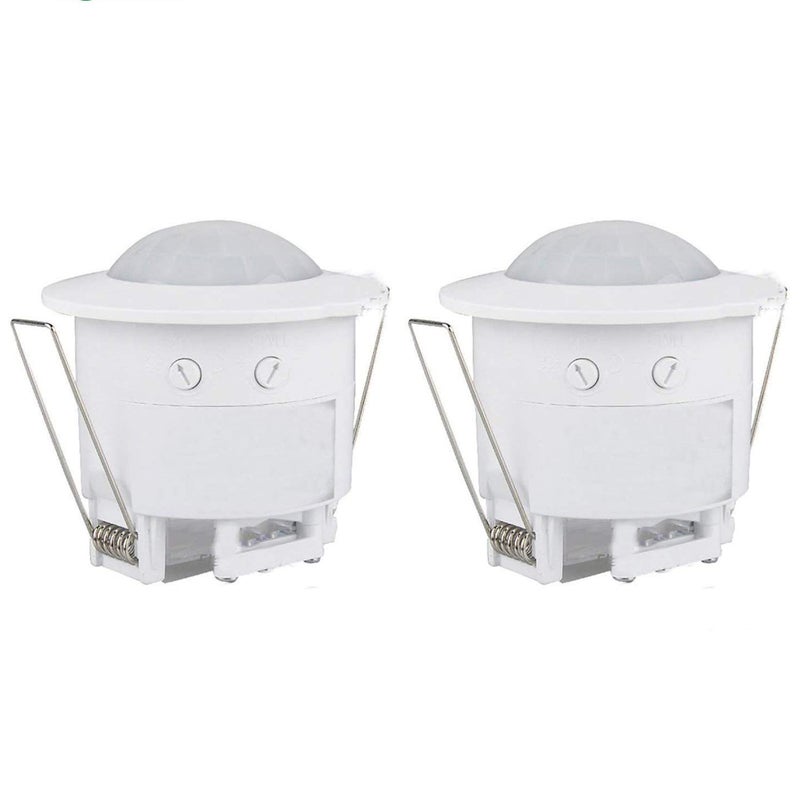 Quick Sense PIR Motion Sensor with Light Sensor Energy Saving Detector FallRecessed Ceiling Mounted Automatic Infrared Motion Detection Adjustable LUX Time Delay for Smart Lighting Set of 2 - Image 1