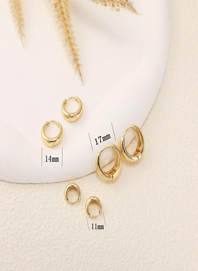 VIROMY Gold Hoop Earrings for Women Trendy Small Hoop Earrings for Women, 14K Gold Plated Lightweight Gold Hoop Earrings for Women Chunky Open Hoops Earrings for Girls Gold Jewelry Gifts for women - Image 5