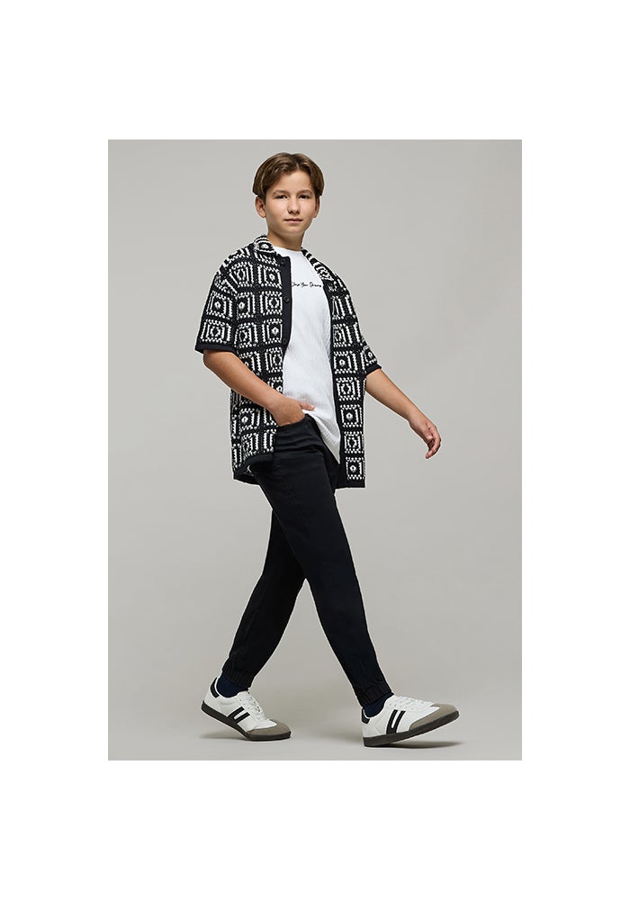 R&B Washed Jogger Jeans with Drawstring Waist - Image 2