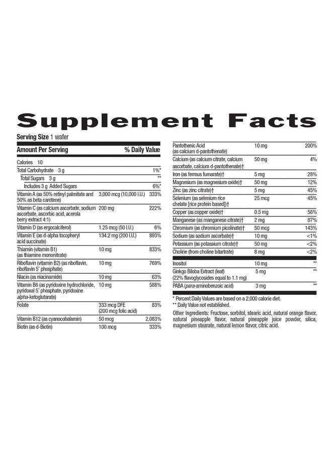 Country Life Chewable Adult Multi Vitaminmineral Formula 60 Wafers Certified Gluten Free Certified Vegan  - Image 3