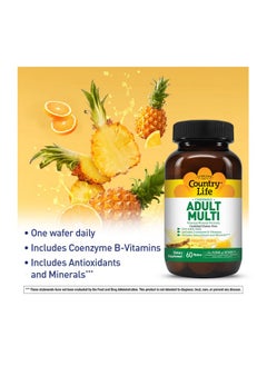 Country Life Chewable Adult Multi Vitaminmineral Formula 60 Wafers Certified Gluten Free Certified Vegan  - Image 5