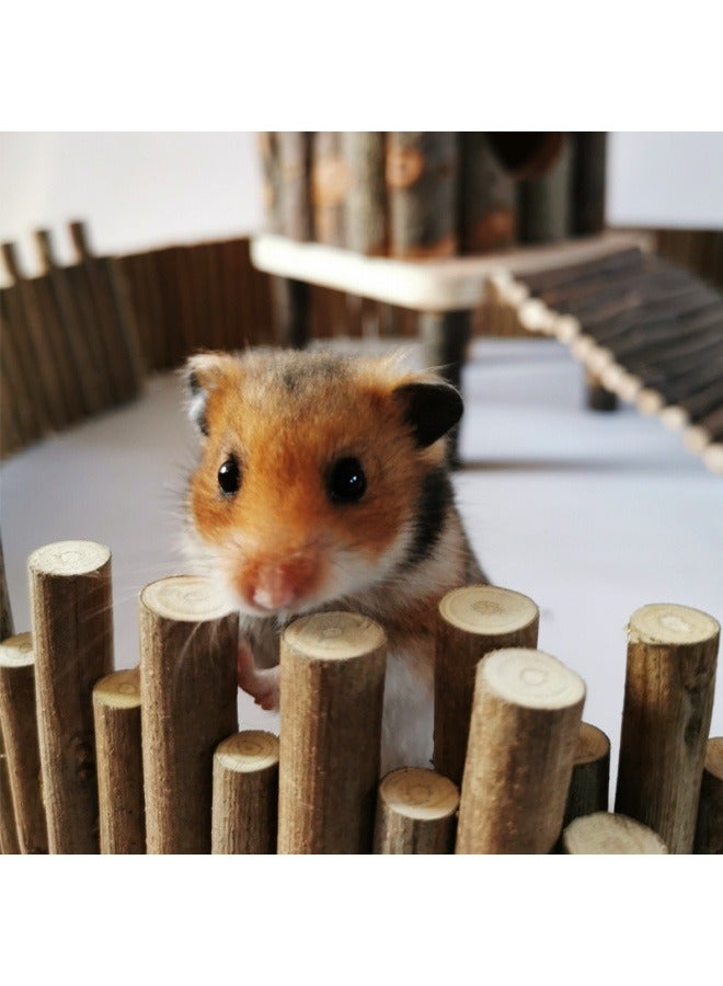 Hamster wooden fence pet solid wood fence golden silk bear toy pet biting molar supplies 60cm - Image 3