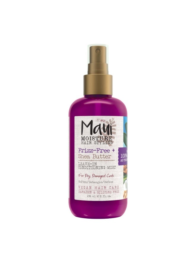 MAUI MOISTURE رذاذ مرطب للشعر المجعد من ماوي مويستشر مع زبدة الشيا، لتصفيف الشعر المجعد، بدون كحول أو بارابين أو سيليكون، 8 أونصة سائلة - Image 1