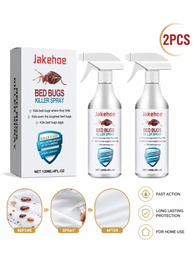 Jakehoe 2-PACK – Plant-Based Bed Bugs Killer Spray | Fast Killing + Long-Lasting Protection – One Spray Targets Resistant Bed Bugs & Eggs - Image 1