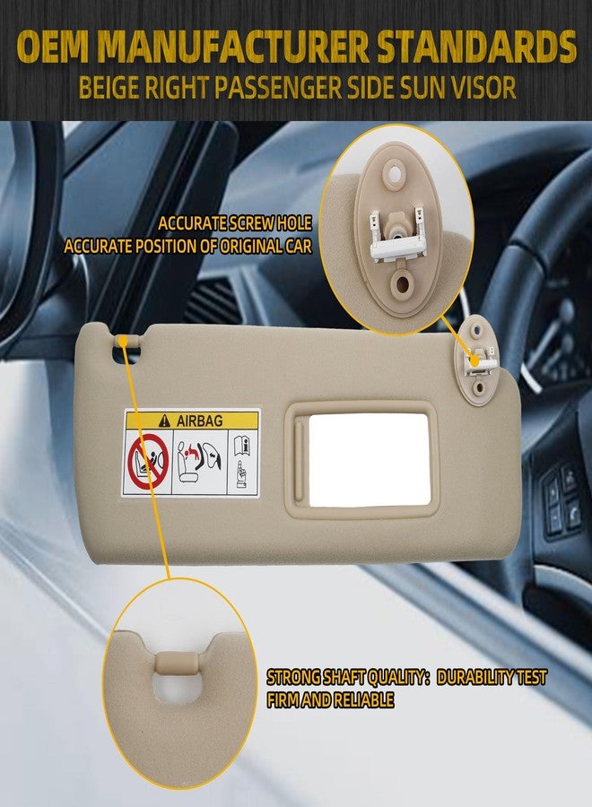 Dasbecan Beige Right Passenger Side Sun Visor Compatible with 2010-2023 Lexus GX460 2009-2023 Toyota Land Cruiser Prado KDJ155 /KDJ150 Replace# 74310-0G030-A0 - Image 4