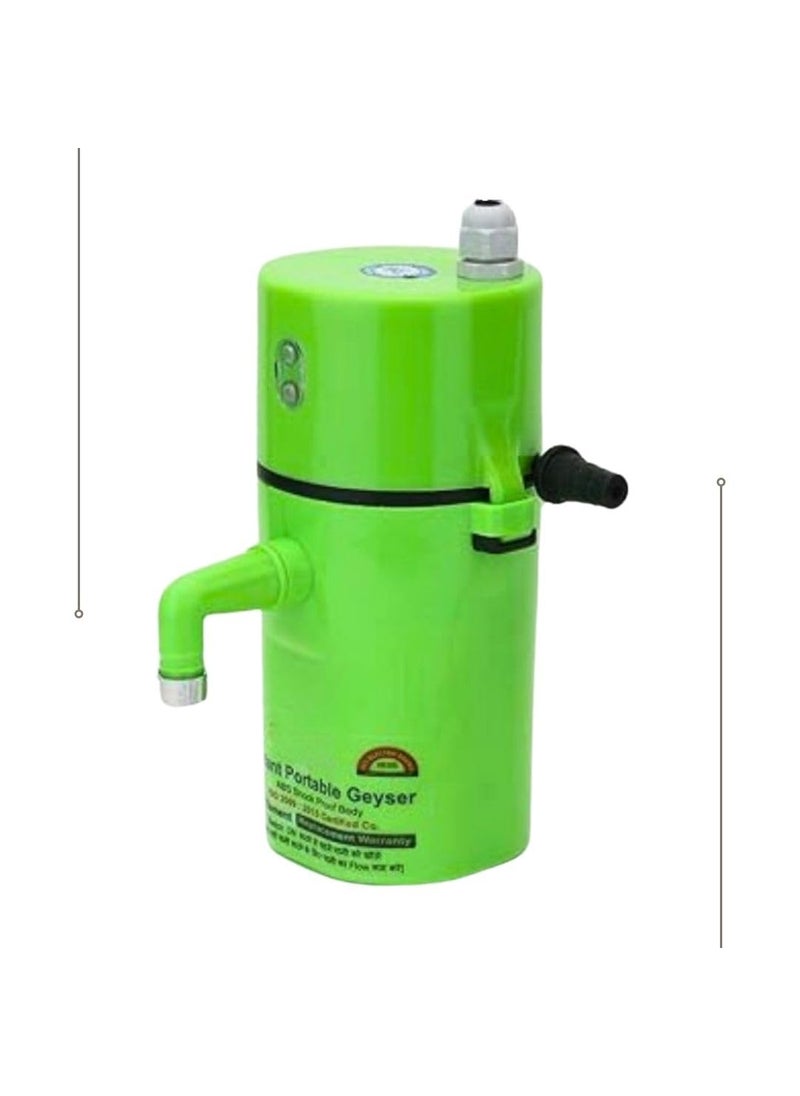 ORZINPRO ORZINPRO Instant Electric Portable Wall Mounted Mini GeyserABS Body Shock Proof Electric Saving Water Heater For Home Hotel Kitchen And Bathroom Green  - Image 1