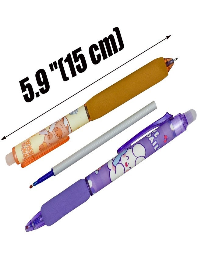 Lopenle 10 PCS Novelty Capybara Erasable Gel Pens Bunny Pens Soft sponge pencil holder With Blue Ink for School Office Journaling Christmas Birthday Party - Image 4