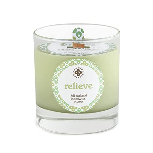 Root Candles Scented Spa Candles Seeking Balance® Handcrafted Wood Wick Aromatherapy Candle, 5.8-Ounce, Relieve: Eucalyptus & Menthol - Image 1