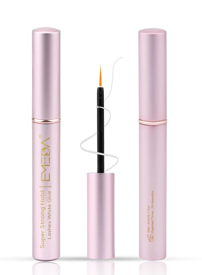 EMEDA 2 PCS Clear Eyelash Glue False Eyelash Glue Super Strong Hold Professional Eyelash Glue Lashes Glue Best White Strip Eyelash Adhesive Eye Lash Glue Latex Free Glue for Eyelashes(2pcs White) - Image 1