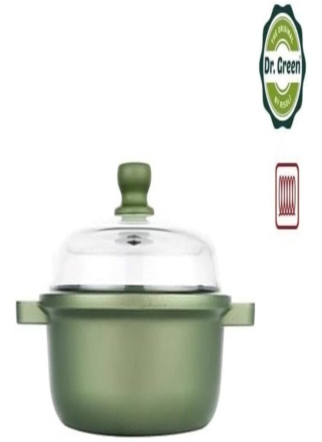 برايت ستون Risoli Dr. Green Extra Induction Low Casserole with Lid 28cm – 100% Italian Die-Cast Aluminum, Eco-Friendly, GreenStone Nonstick, Nickel-Free, for All Stovetops Including Induction  - Image 1