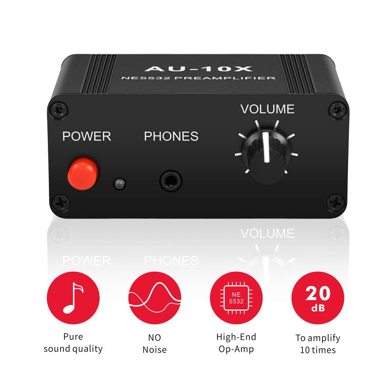 ATNEDCVH مضخم صوت استريو صغير AtNeDcVh، مضخم سماعات الرأس، زيادة 20dB لمضخم الفونو، مضخم فونو مع مضخم تشغيل مزدوج NE5532 مع مدخل RCA 3.5mm إلى مخرج RCA 3.5mm - Image 4