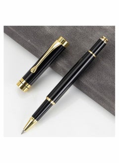 Captaintech Expert Ballpoint Pen Black with Chrome Trim Luxury Line 0.5mm Tip Come 2 Pieces Ink Refill Nice BallPens Classy Gift Box for Student Executive Office  - Image 3