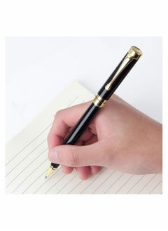 Captaintech Expert Ballpoint Pen Black with Chrome Trim Luxury Line 0.5mm Tip Come 2 Pieces Ink Refill Nice BallPens Classy Gift Box for Student Executive Office  - Image 2