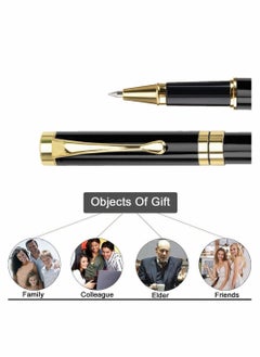 Captaintech Expert Ballpoint Pen Black with Chrome Trim Luxury Line 0.5mm Tip Come 2 Pieces Ink Refill Nice BallPens Classy Gift Box for Student Executive Office  - Image 5