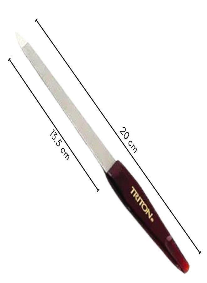 TRITON Professional Large Nickel Coated Nail Shaper/Filer With Plastic Handle Tool for Manicure n Pedicure, Finger n Toe Shaping, Smoothing n Art - Image 3