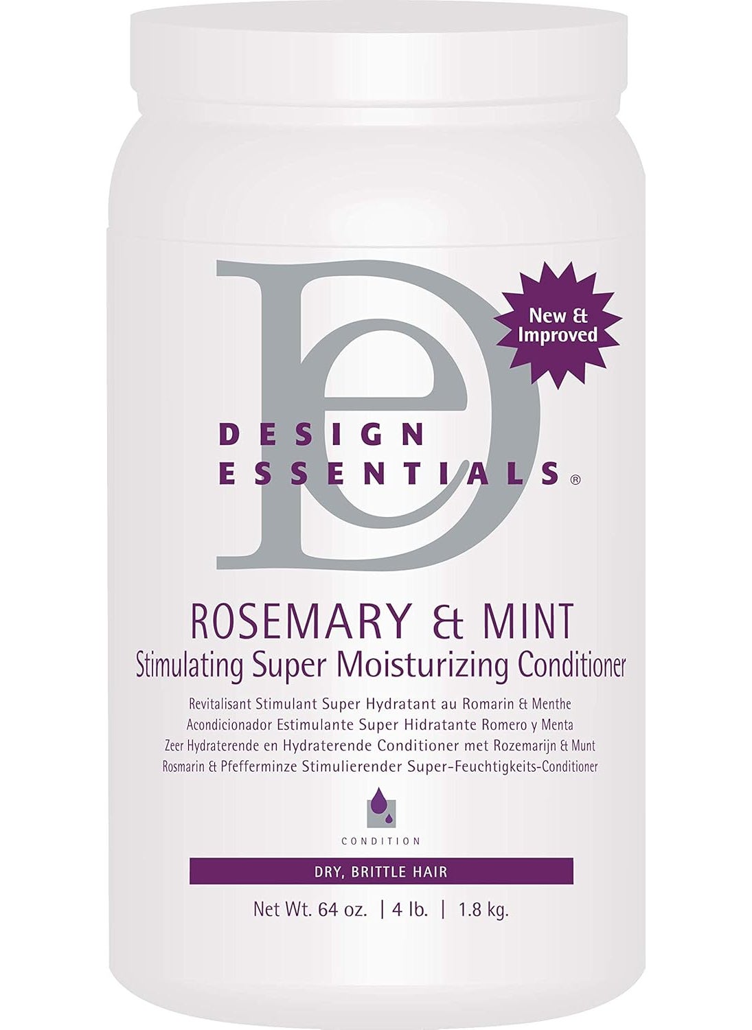 Design Essentials Design Essentials Rosemary  Mint Stimulating Super Moisturizing Conditioner for Dry Thick or Brittle Hair SulfateFree Stimulates Scalp Moisturizes Hair 64 Oz 